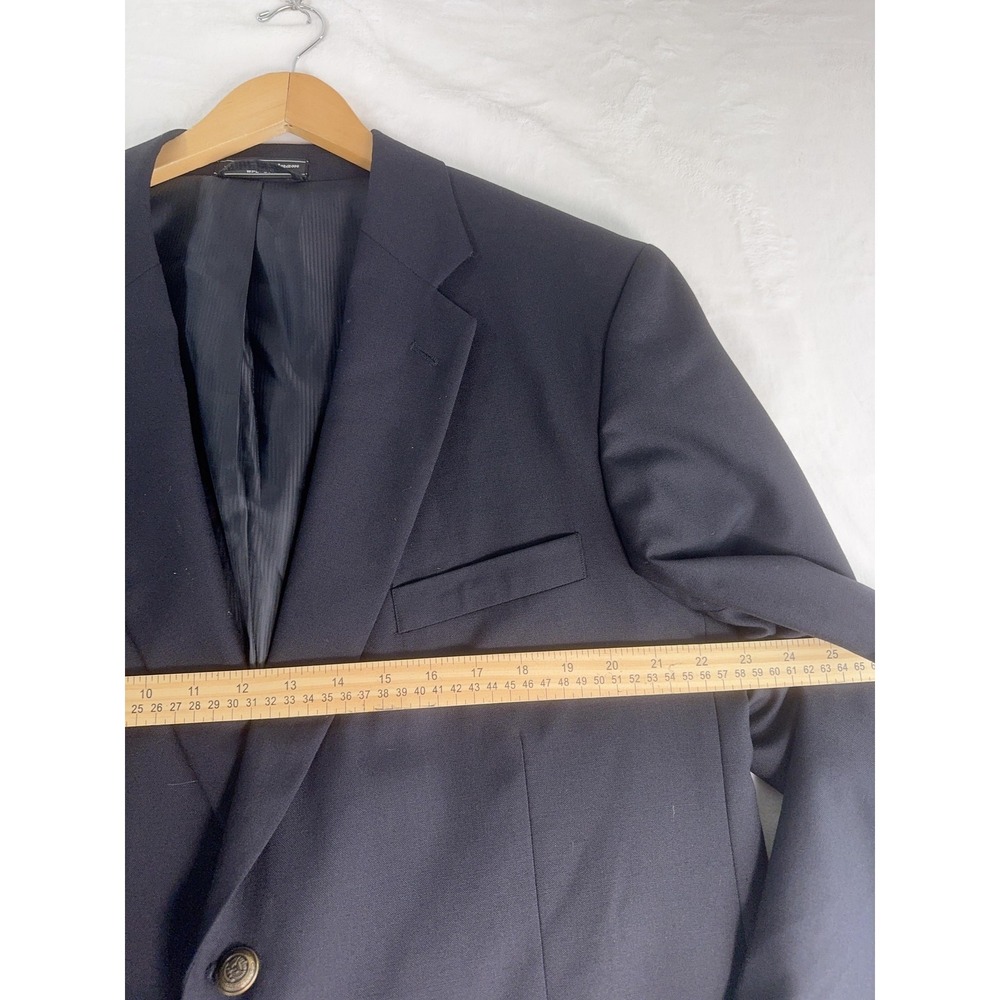 Saddlebred Blazer Mens 46 Regular Navy Performance Two Button Suit Jacket - Picture 4 of 16